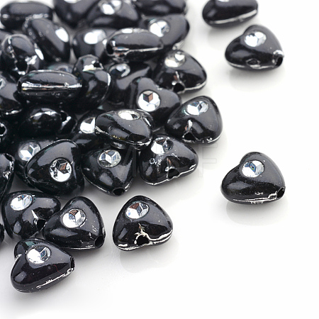 Plating Transparent Acrylic Beads PACR-Q104-13-1