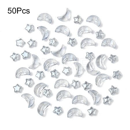 50Pcs 2 Styles Electroplate Glass Beads EGLA-YW0005-03B-1