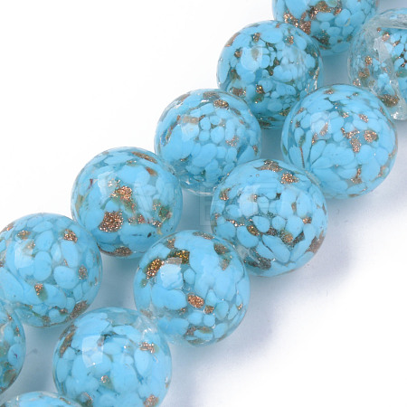Handmade Gold Sand Lampwork Beads LAMP-S194-008C-02-1
