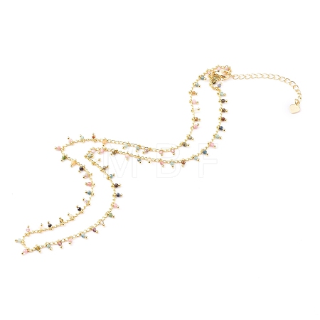 Natural Multicolor Tourmaline Pendant Necklaces NJEW-JN03340-1