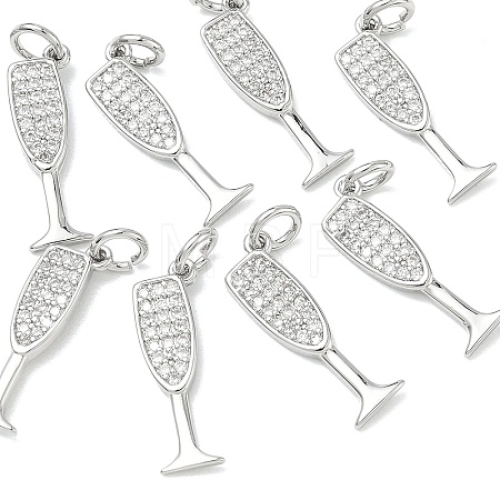SHEGRACE Brass Clear Cubic Zirconia Charms XGRQ3P899-631P-1