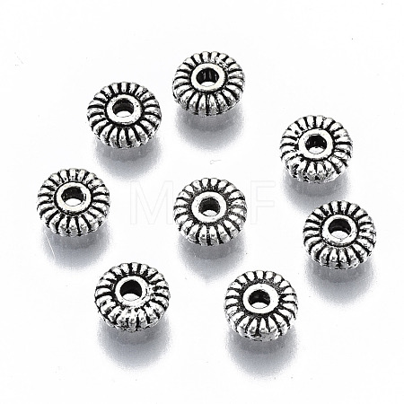 Tibetan Style Alloy Spacer Beads X-TIBEP-S319-117AS-RS-1