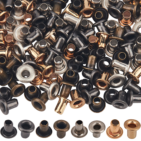 400Pcs 4 Colors Brass Grommet Eyelet Findings FIND-GF0006-42A-1