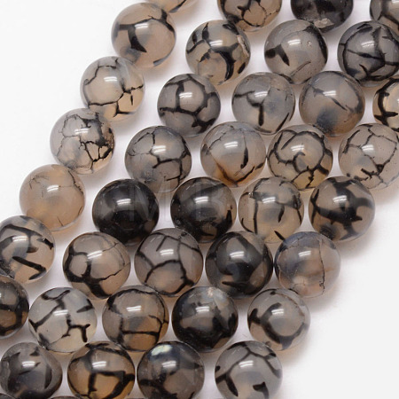 Natural Dragon Veins Agate Bead Strands X-G-K166-14-10mm-01-1