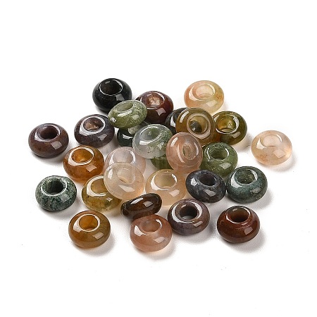 Natural Indian Agate European Beads G-R488-02L-1
