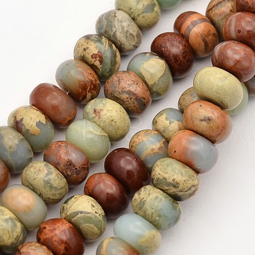 Rondelle Synthetic Aqua Terra Jasper Beads Strands G-N0160-03-3x6-1