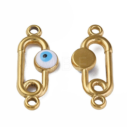 304 Stainless Steel Enamel Connector Charms STAS-N087-63-02G-1