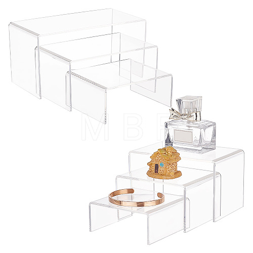 6Pcs 6 Sizes Opaque Acrylic Display Risers ODIS-WH0002-41-1