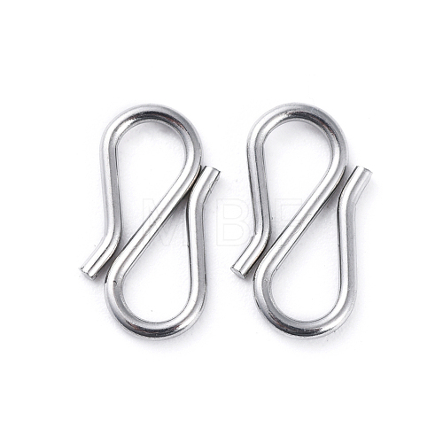 304 Stainless Steel S Hook Clasps STAS-G199-01P-1