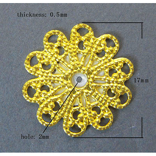 Brass Vintage Filigree Findings X-KK-B554-G-1