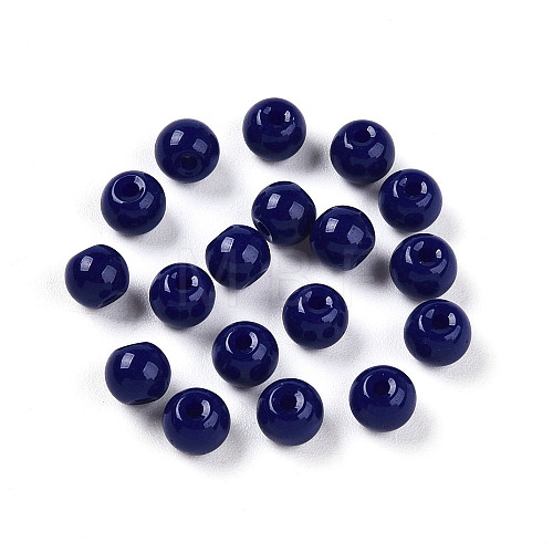 Opaque Solid Color Glass Beads GLAA-N007-4mm-A06-1