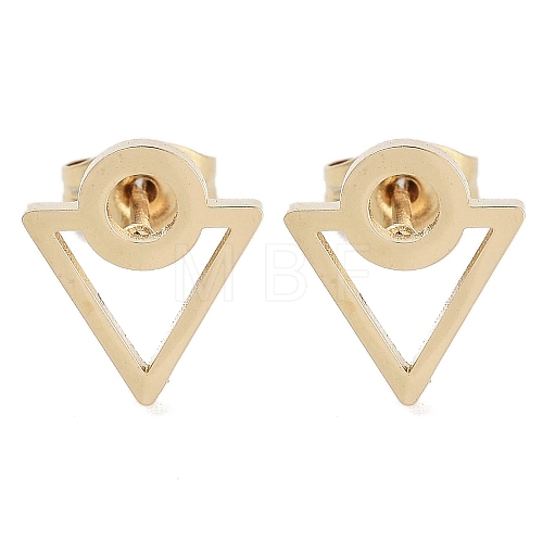 PVD Vacuum Plating 304 Stainless Steel Stud Earrings for Women EJEW-A048-34G-1