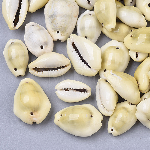 Natural Cowrie Shell Links connectors SSHEL-N034-30-1