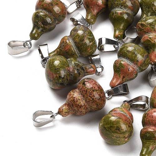 Natural Unakite Pendants G-B127-03P-04-1