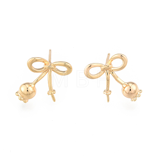 Brass Stud Earring Findings KK-N216-538-1