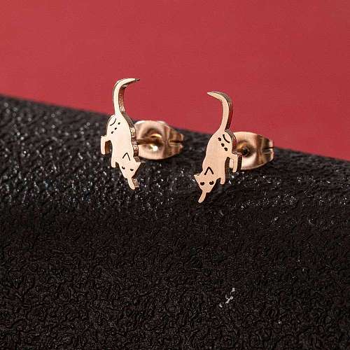 Stainless Steel Small Animal Stud Earrings for Women PW-WG5B49B-19-1