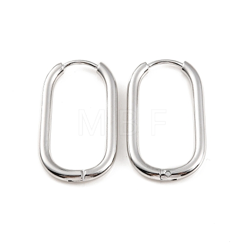 304 Stainless Steel Oval Hoop Earrings EJEW-M218-02B-P-1