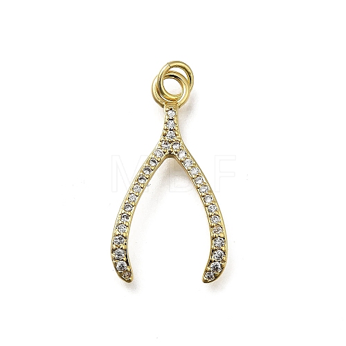 Brass Micro Pave Cubic Zirconia Pendants KK-C090-08A-G-1