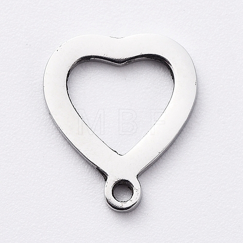 Non-Tarnish 304 Stainless Steel Open Heart Charms STAS-G215-14P-1