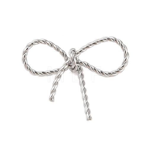 Non-Tarnish 304 Stainless Steel Twisted Bowknot Links Connector Charms STAS-S125-01P-1