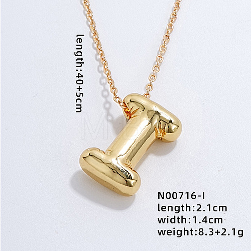 Stainless Steel Party Balloon Letter Pendant Cable Chain Necklaces for Women YF1942-9-1