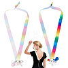 2Pcs Polyester Ribbons Helpers with Alloy Enamel Flower Pendants HJEW-PH02512-1