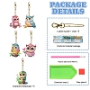 5Pcs DIY Diamond Painting Owl Keychain Kits PW-WG45147-01-3