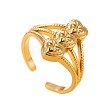 Adjustable 304 Stainless Steel Cuff Open Rings for Women WGDC33C-01-3