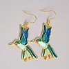 Alloy Enamel Bird Dangle Earrings for Women WGBA97F-01-1