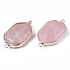 Natural Rose Quartz Links Connectors G-S359-280E-3