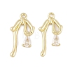 Brass Micro Pave Clear Cubic Zirconia Pendants KK-L212-06G-1