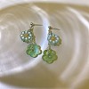 Alloy Lampwork Stud Dangle Earrings WG3F254-02-1