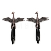 Natural Obsidian Faceted Pointed Bullet Shaped Big Pendants G-T145-01R-07-2