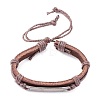 Leather Cord Bracelet for Men Women BJEW-C005-01B-1