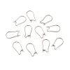 316 Surgical Stainless Steel Hoop Earrings Findings Kidney Ear Wires X-STAS-E009-6-4