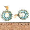304 Stainless Steel with Glass Seed Beads Stud Earrings EJEW-MZ00761-7