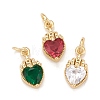 Brass Inlaid Clear Cubic Zirconia Charms KK-A161-29G-1