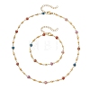 304 Stainless Steel Enamel Chain Necklace & Bracelet Sets SJEW-JS01378-2