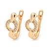 Brass Micro Pave Clear Cubic Zirconia Hoop Earrings EJEW-A107-01C-KCG-1