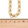 8MM 304 Stainless Steel Textured Ring Link Chain Necklaces NJEW-Z105-04G-01-5
