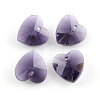 Transparent Glass Heart Pendants GLAA-R082-16-1