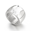 304 Stainless Steel & Glass Finger Rings FS-WGBA2F3-61-1