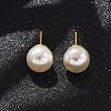 Brass ABS Imitation Pearl Stud Earrings EJEW-B132-01B-G-2