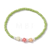 6Pcs 6 Colors Flower Acrylic Stretch Bracelets BJEW-JB10235-02-3
