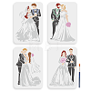 MAYJOYDIY US 1 Set Wedding Theme PET Hollow Out Drawing Painting Stencils DIY-MA0004-94-1