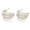 Brass Half Hoop Earrings EJEW-N018-159-NF-2