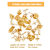 24Pcs 12 Style 304 Stainless Steel Stud Earring Findings STAS-FH0001-76-2