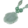 Natural Green Aventurine Flower Pendant Necklaces NJEW-N064-08I-4