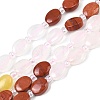 Cherry Quartz Glass & Synthetic Agate & Natural Red Jasper & Rose Quartz & Lemon Jade & Red Aventurine Beads Strands G-Z135-A13-2
