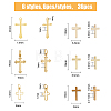 36Pcs 6 Style Long-Lasting Plated Brass Charms KK-FH0005-19-2